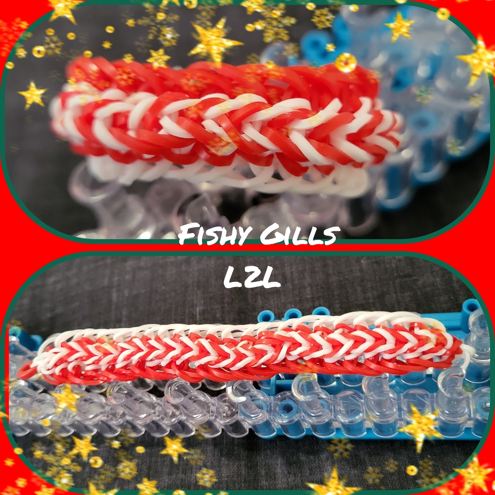 Red and White Fishy Gills Bracelet